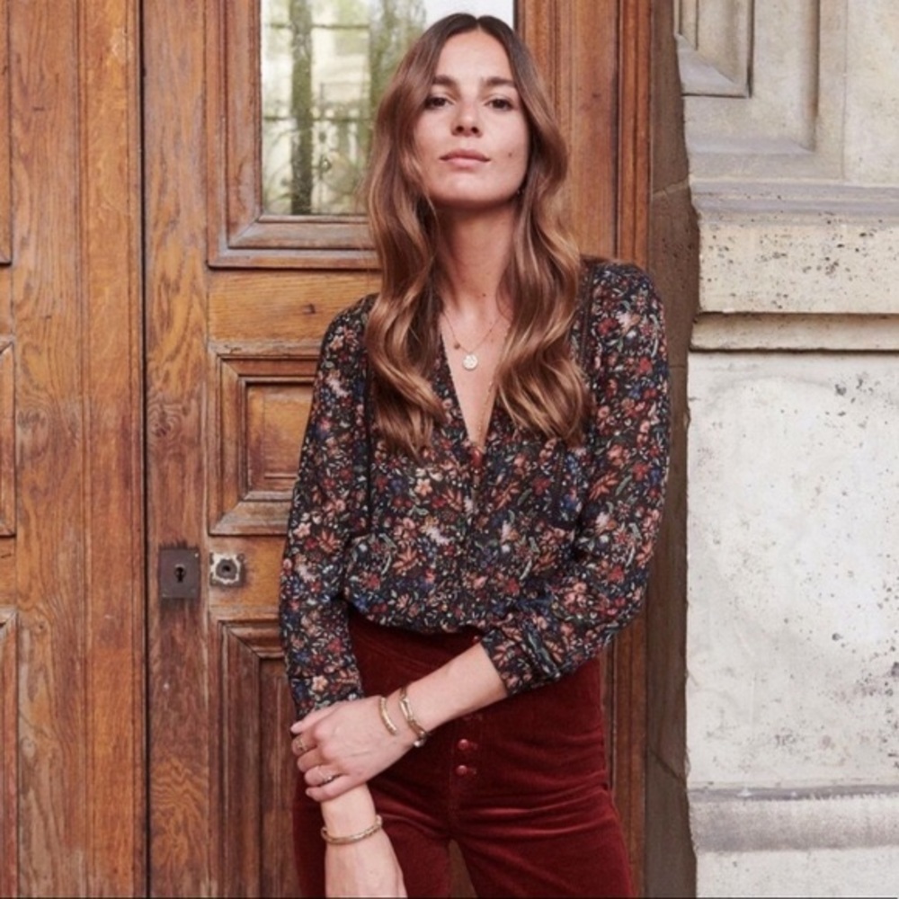 Sezane Floral Blouse